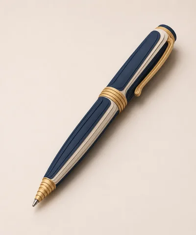 Elegant Blue And Gold Luxury Ballpoint Pen