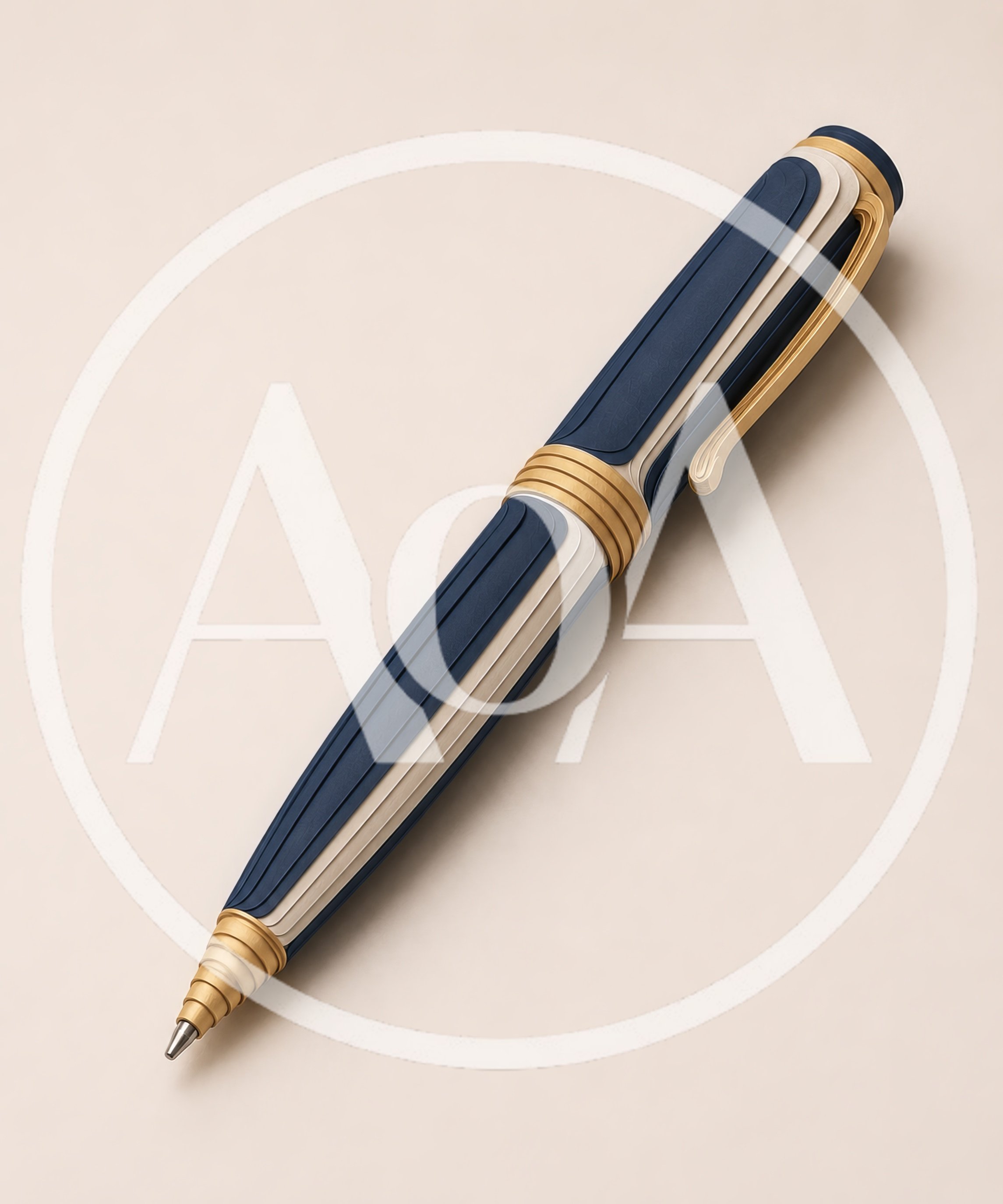 Elegant Blue And Gold Luxury Ballpoint Pen