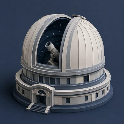Miniature Papercraft Observatory Model With Telescope
