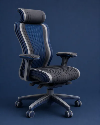 Modern Ergonomic Office Chair With Layered Design