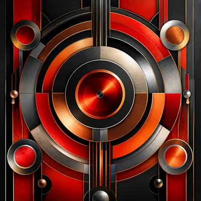 Abstract Art Deco Geometric Circles Pattern