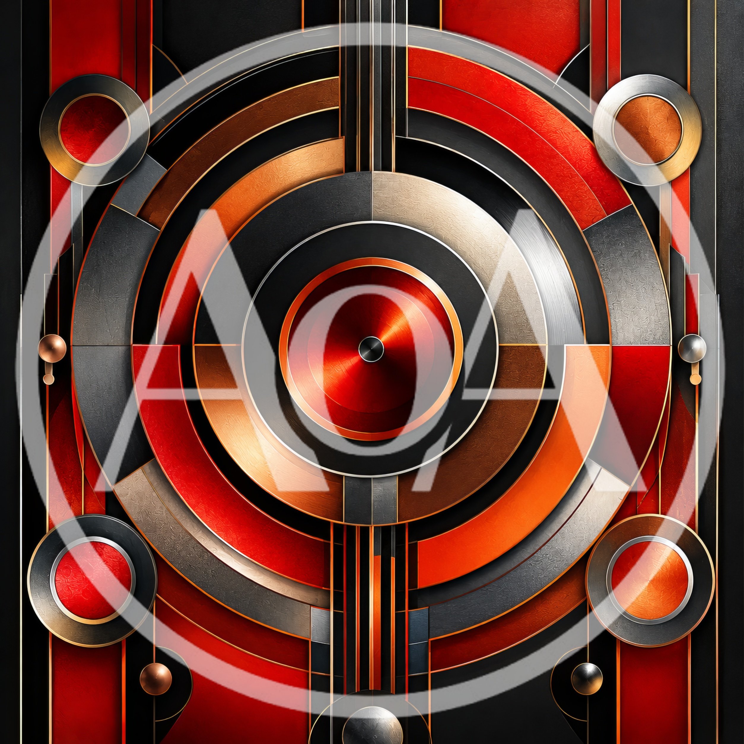 Abstract Art Deco Geometric Circles Pattern