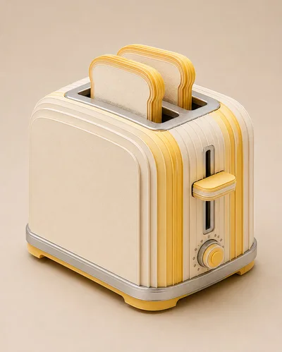 Modern Yellow And Cream Two Slice Toaster