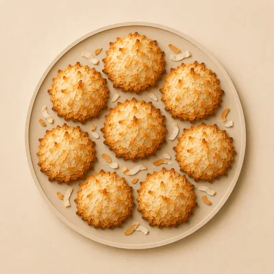 Top View Of Coconut Macaroons On A Plate