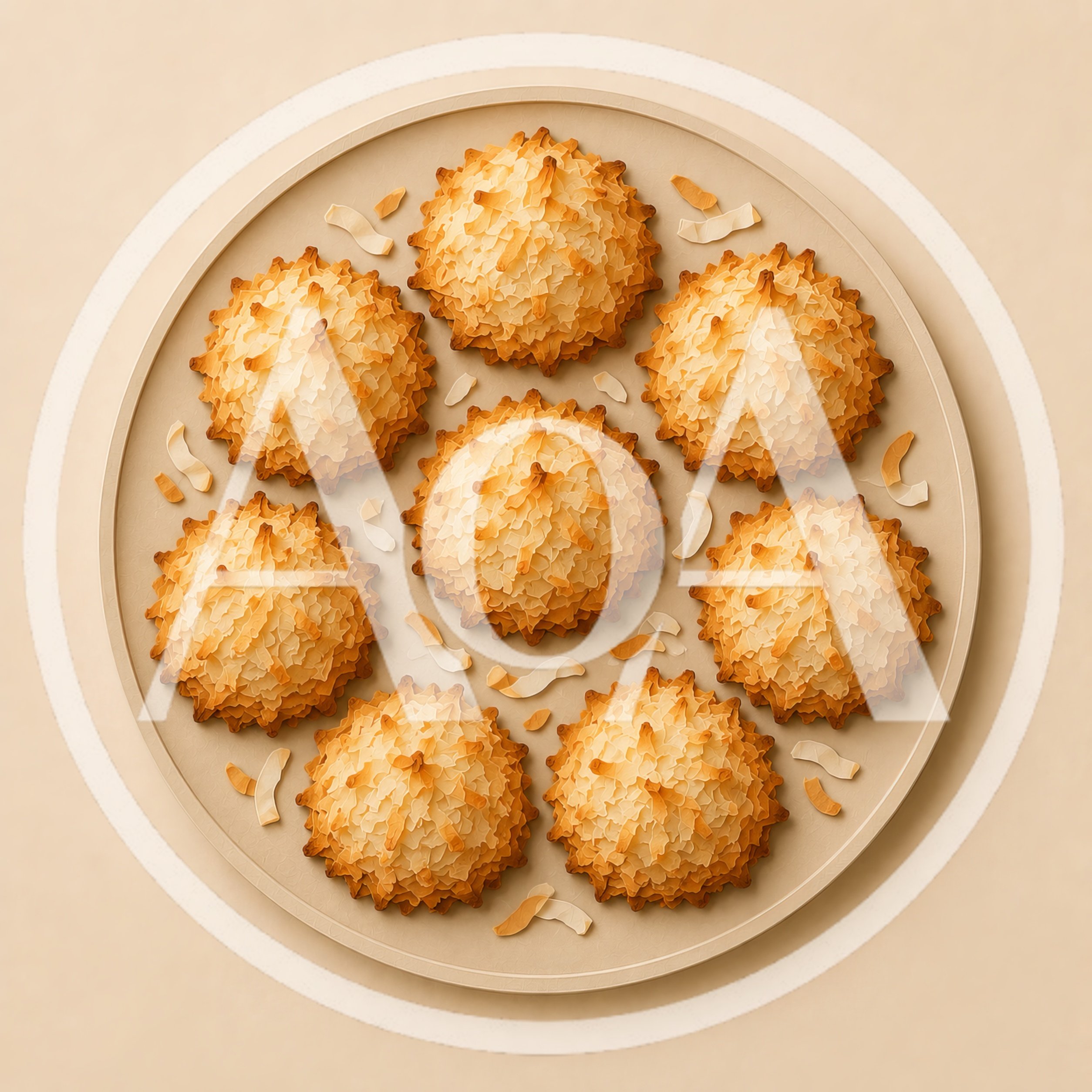Top View Of Coconut Macaroons On A Plate