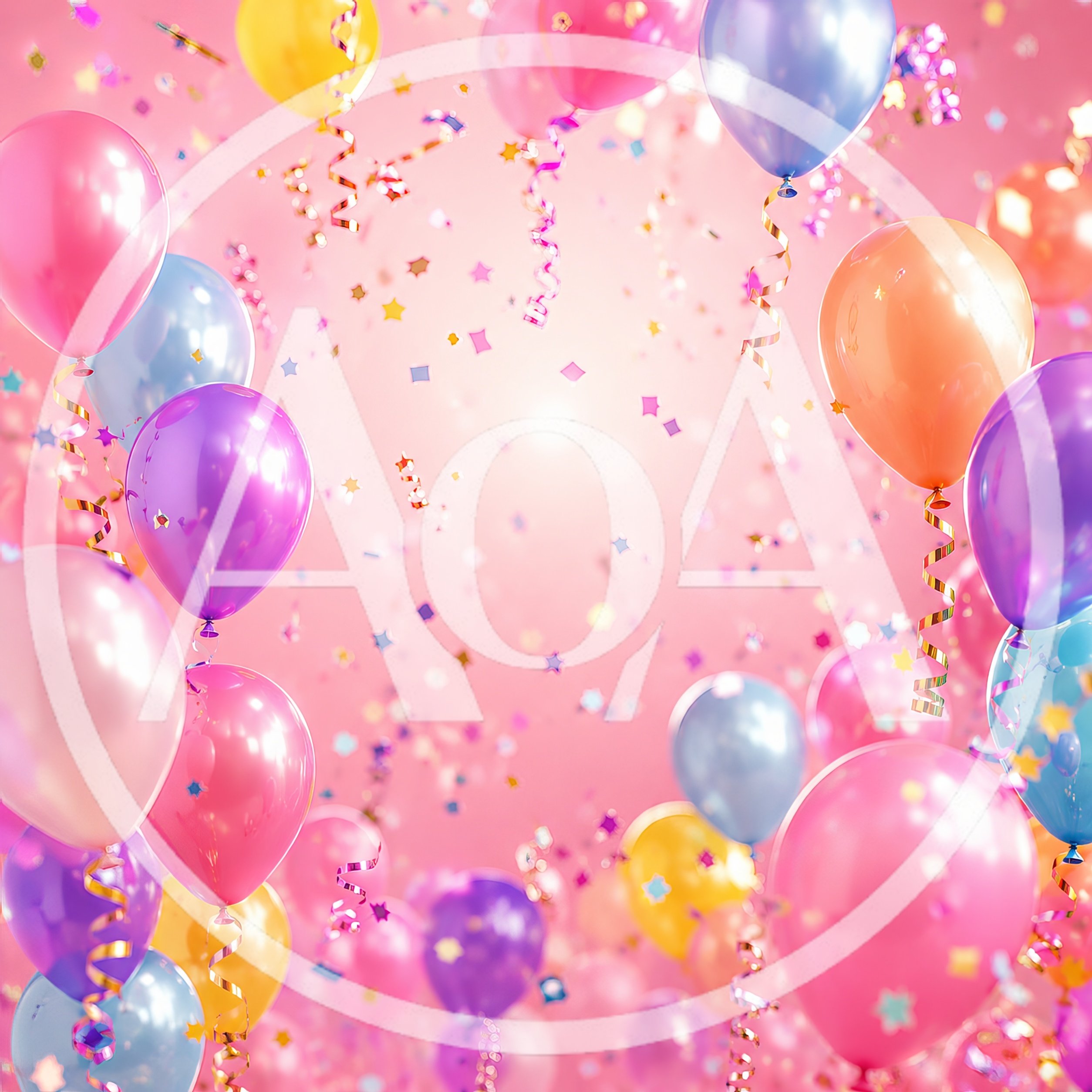 Festive Celebration Background With Colorful Balloons And Confetti