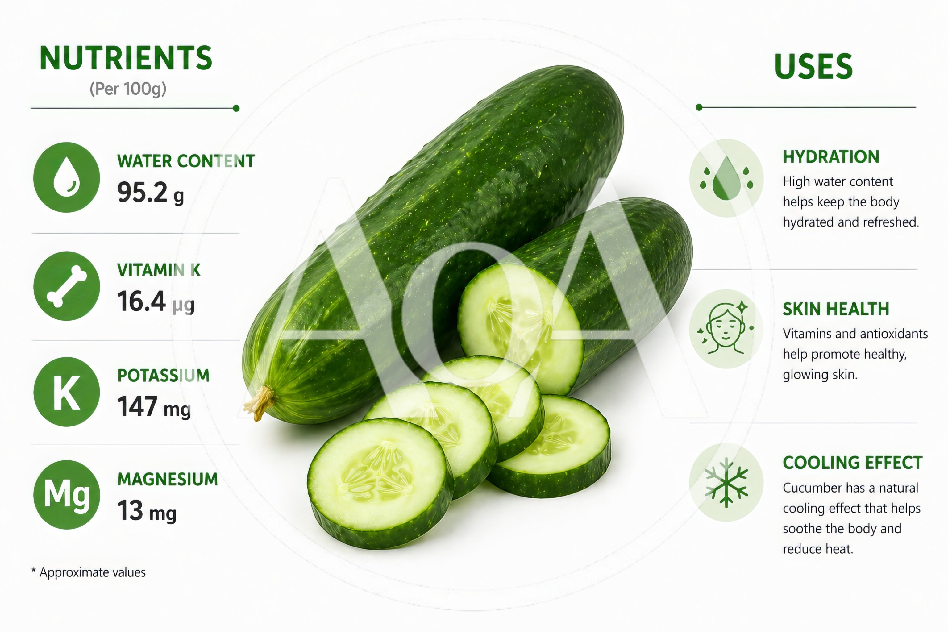 Cucumber Nutritional Infographic With Health Benefits