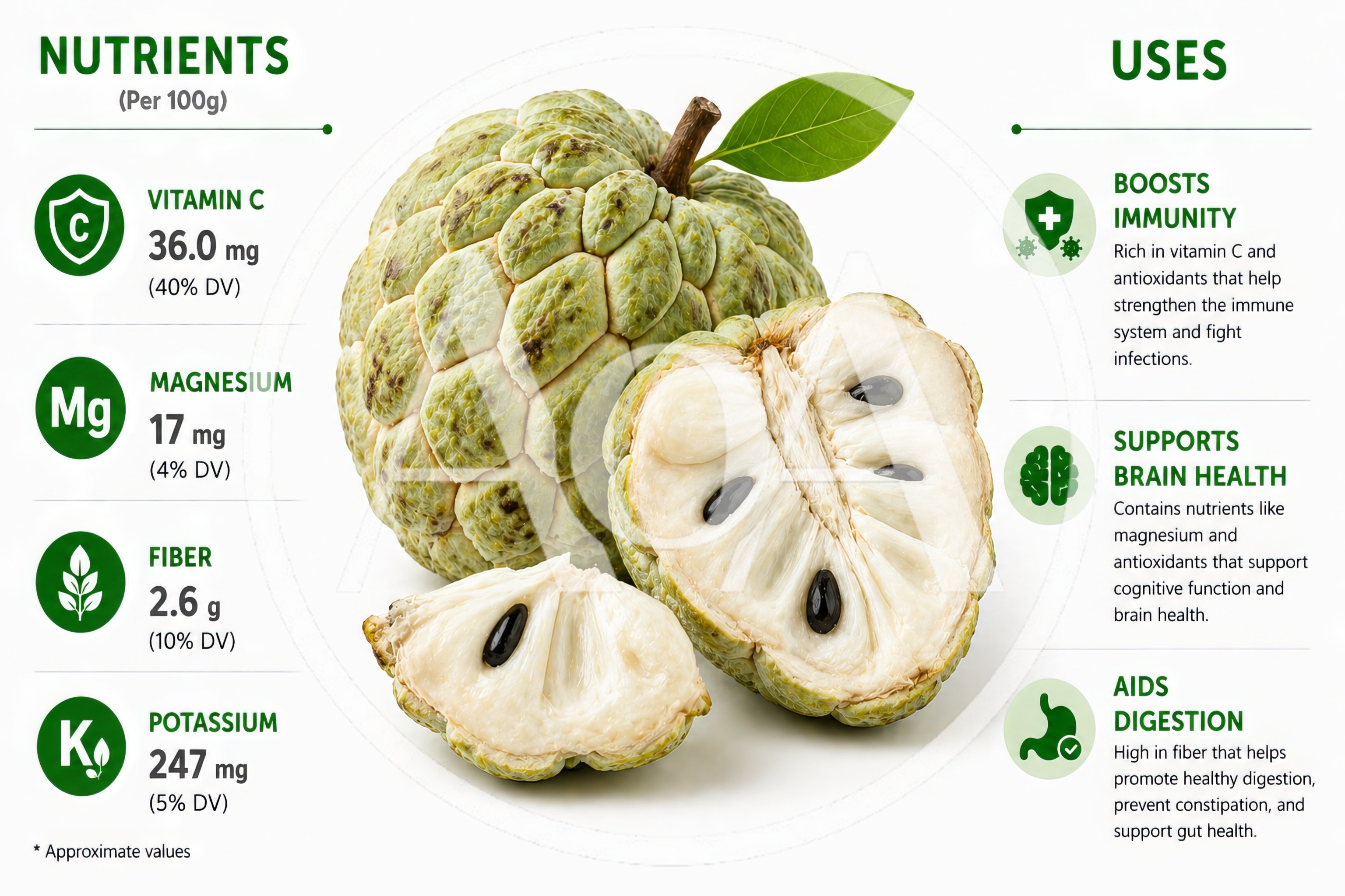 Custard Apple Nutritional Benefits Infographic