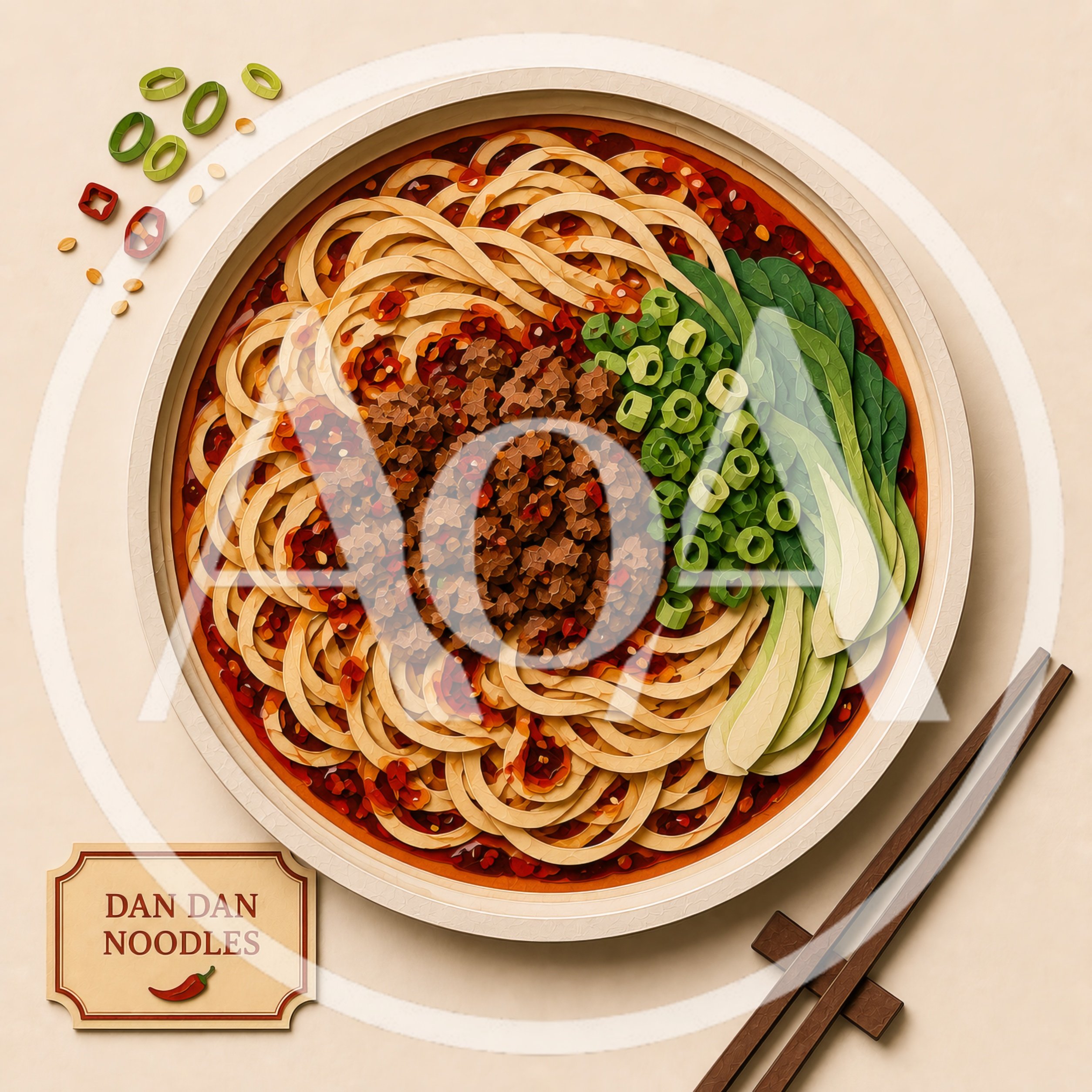 Paper Cutout Illustration Of Dan Dan Noodles