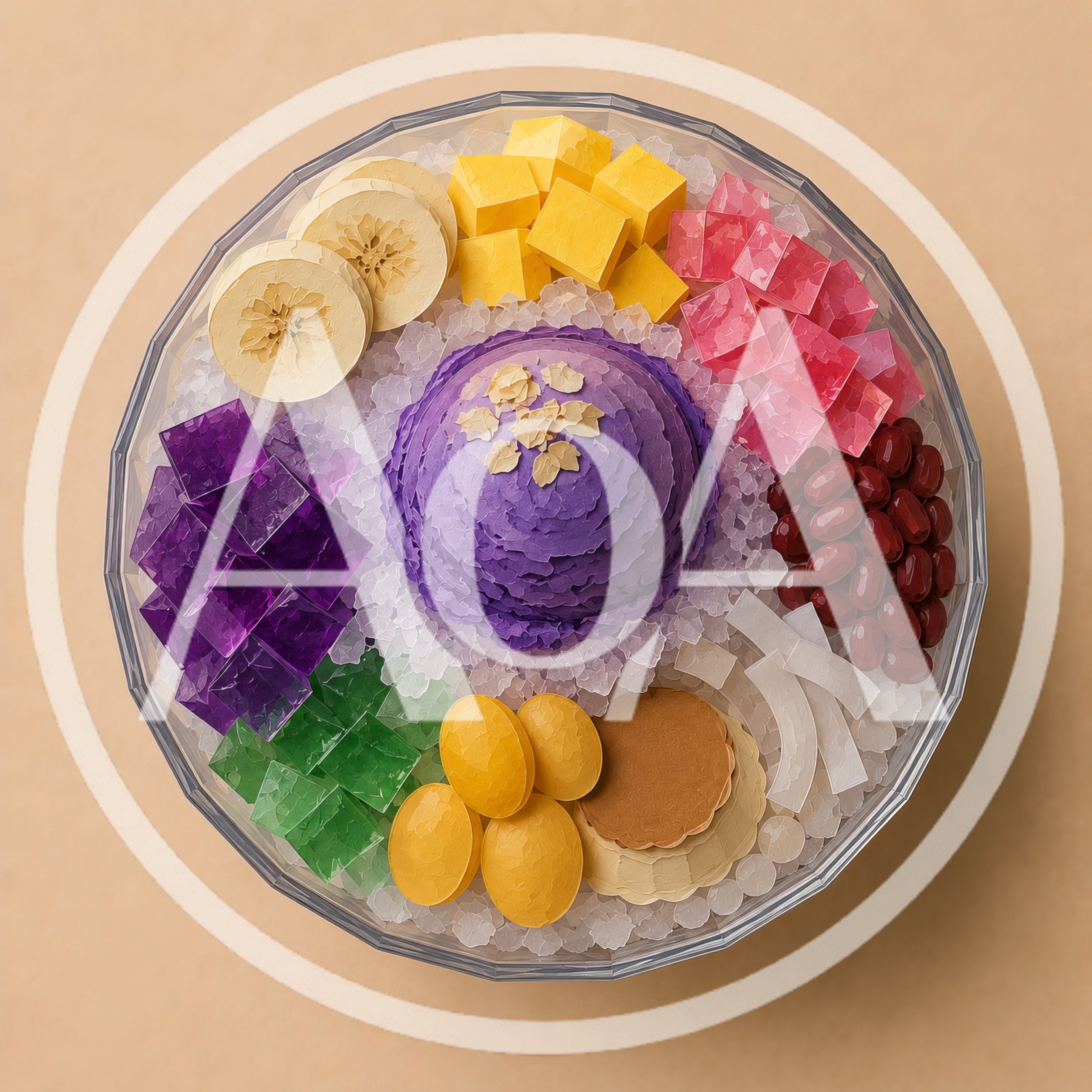 Top View Of Colorful Halo Halo Dessert