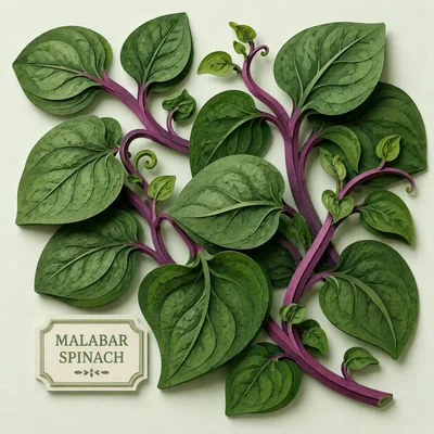 Paper Cutout Illustration Of Malabar Spinach Plant