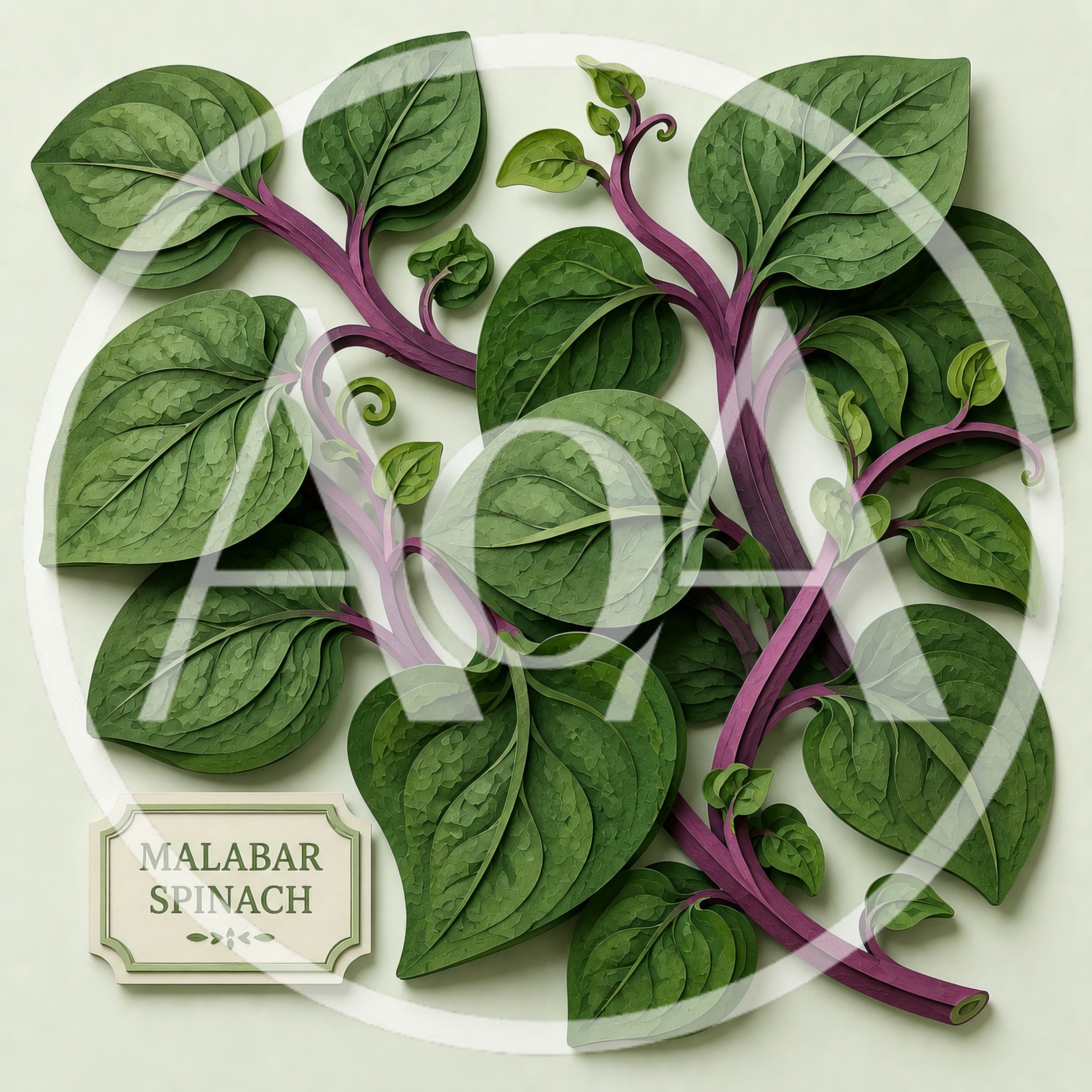 Paper Cutout Illustration Of Malabar Spinach Plant