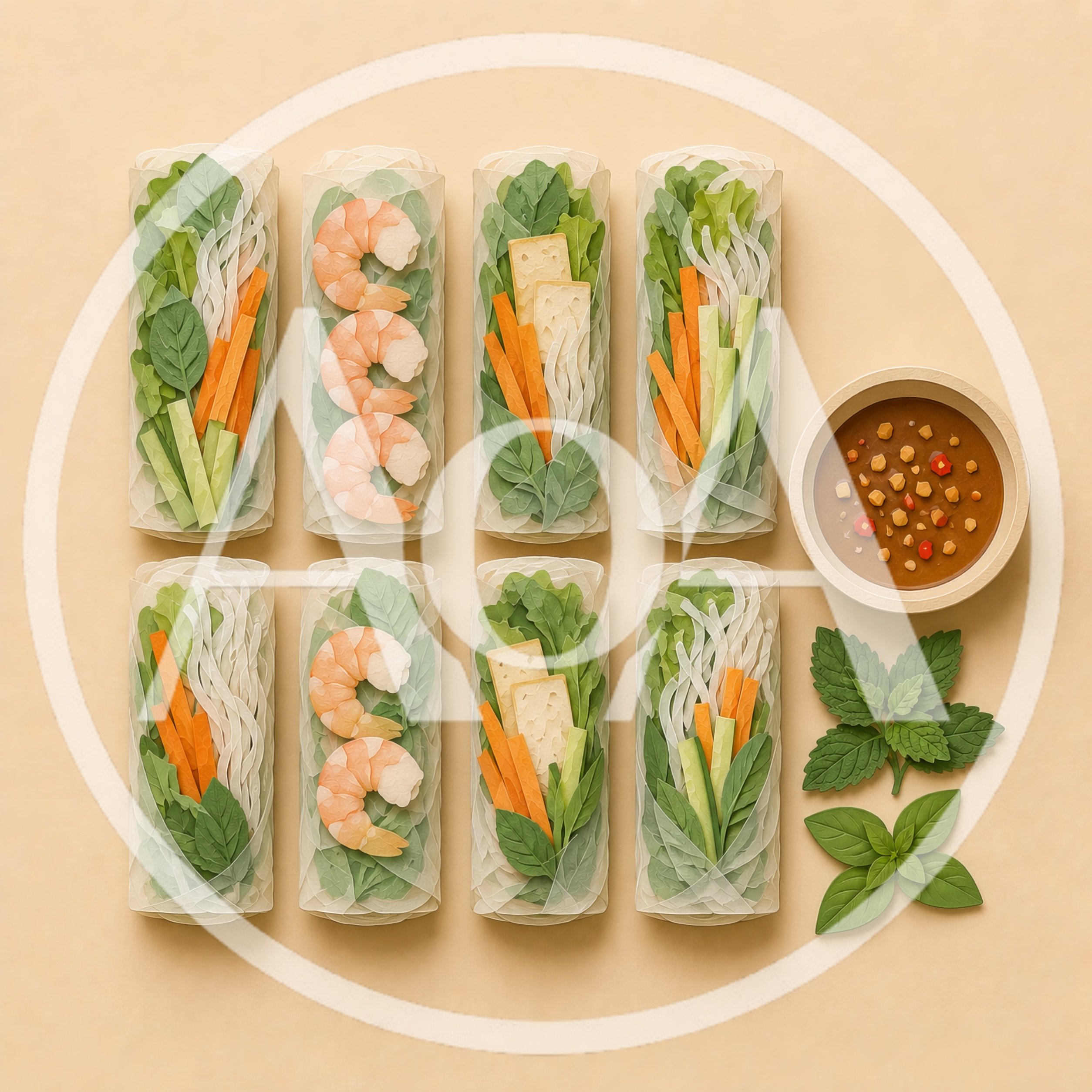 Fresh Vietnamese Spring Rolls With Dipping Sauce