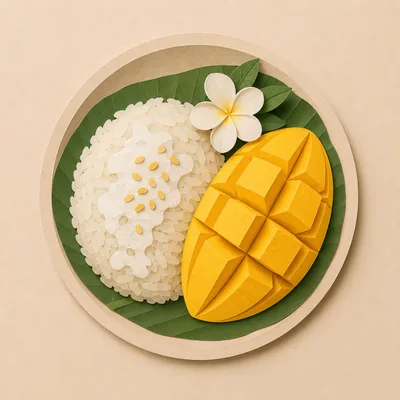 Paper Craft Mango Sticky Rice Dessert