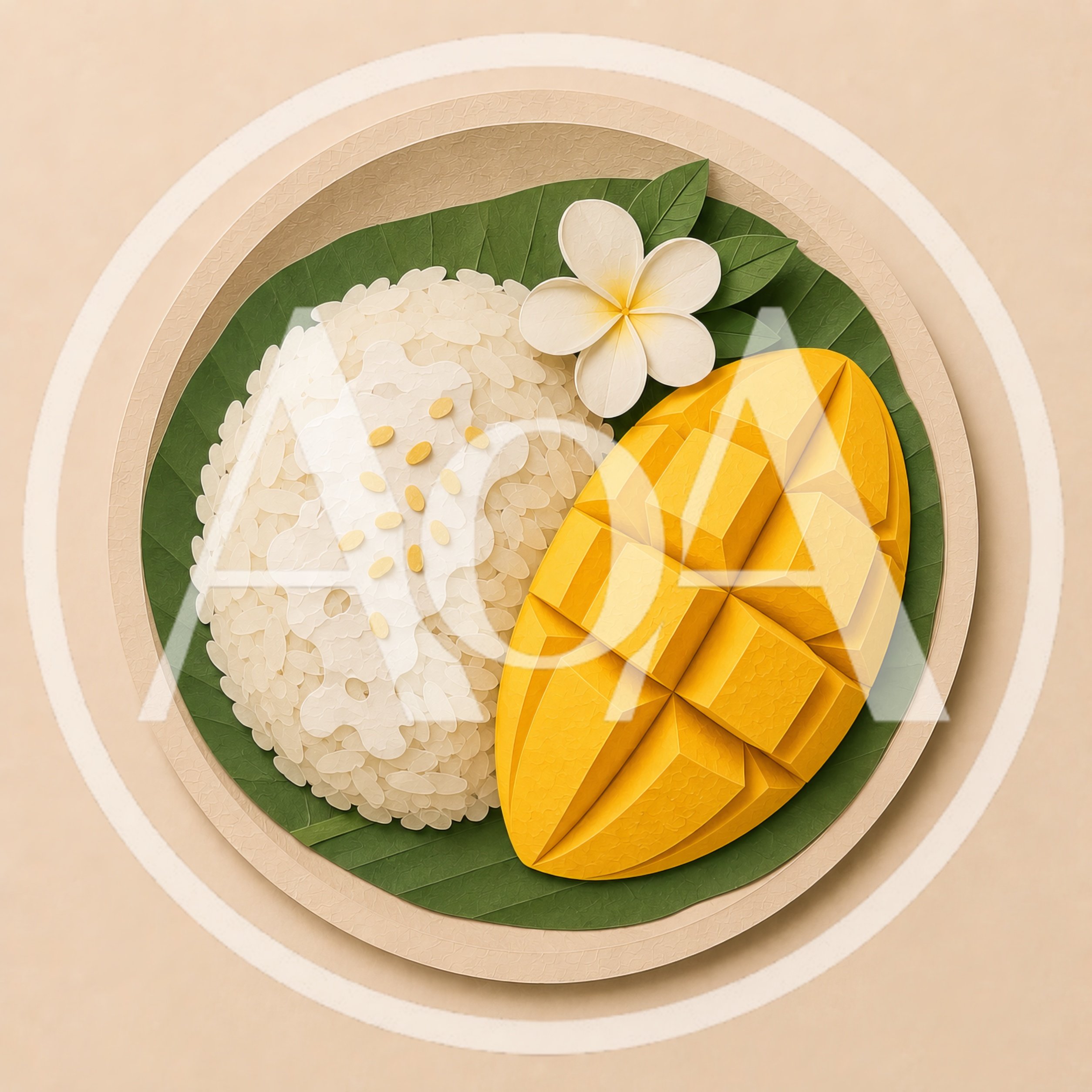 Paper Craft Mango Sticky Rice Dessert