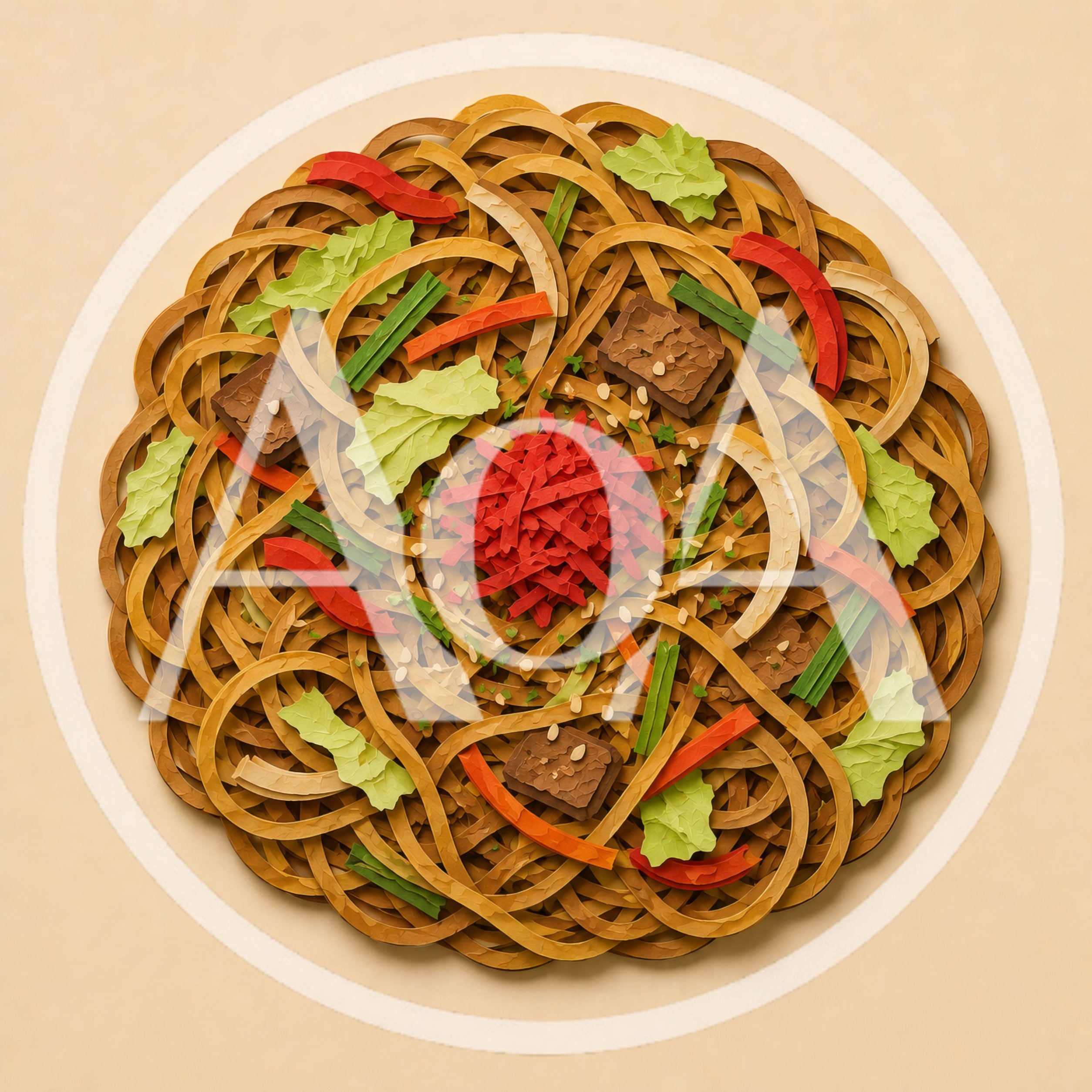 Paper Craft Art Of Stir Fried Noodles