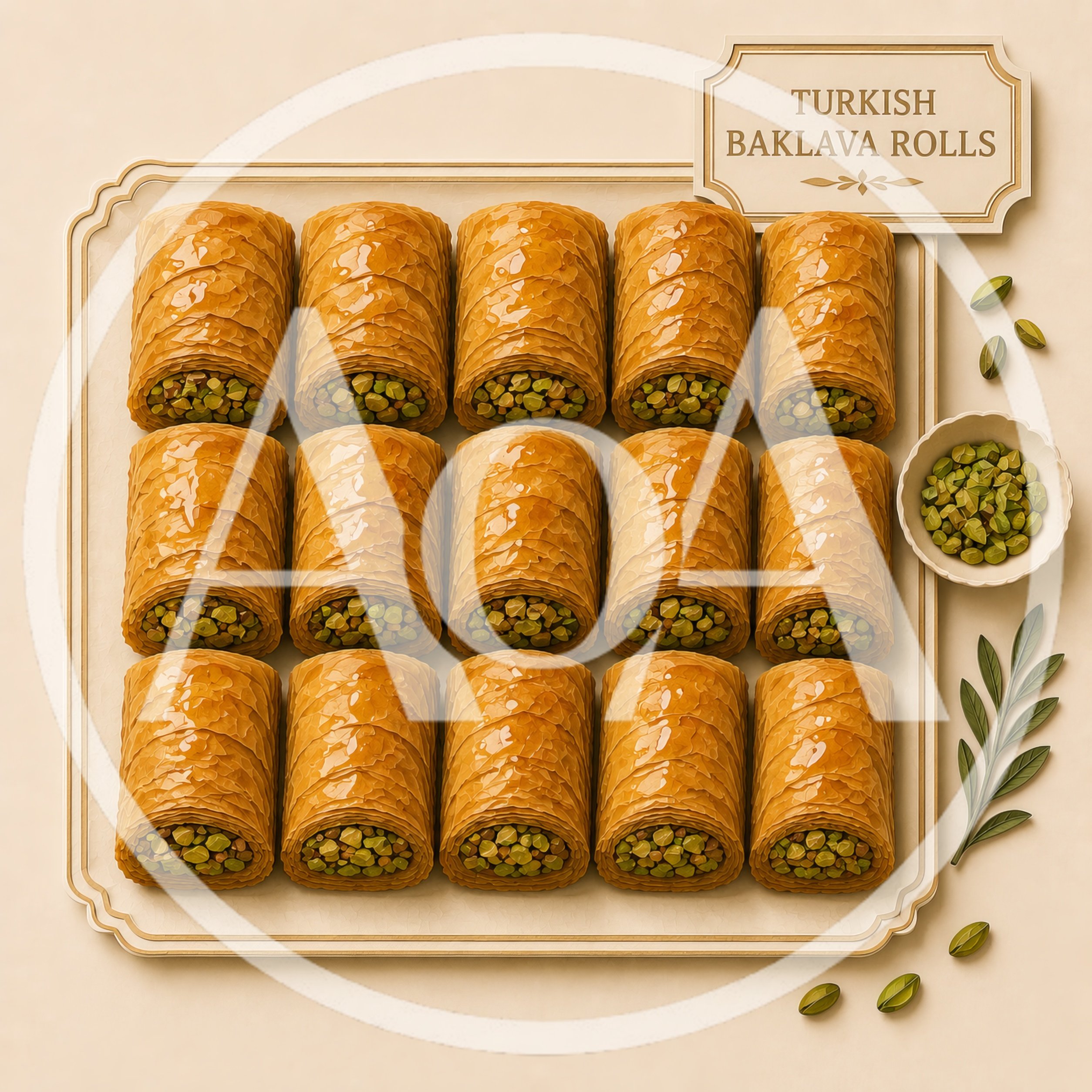 Turkish Baklava Rolls With Pistachio Filling