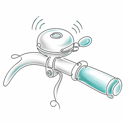 Bicycle Handlebar With Ringing Bell Illustration