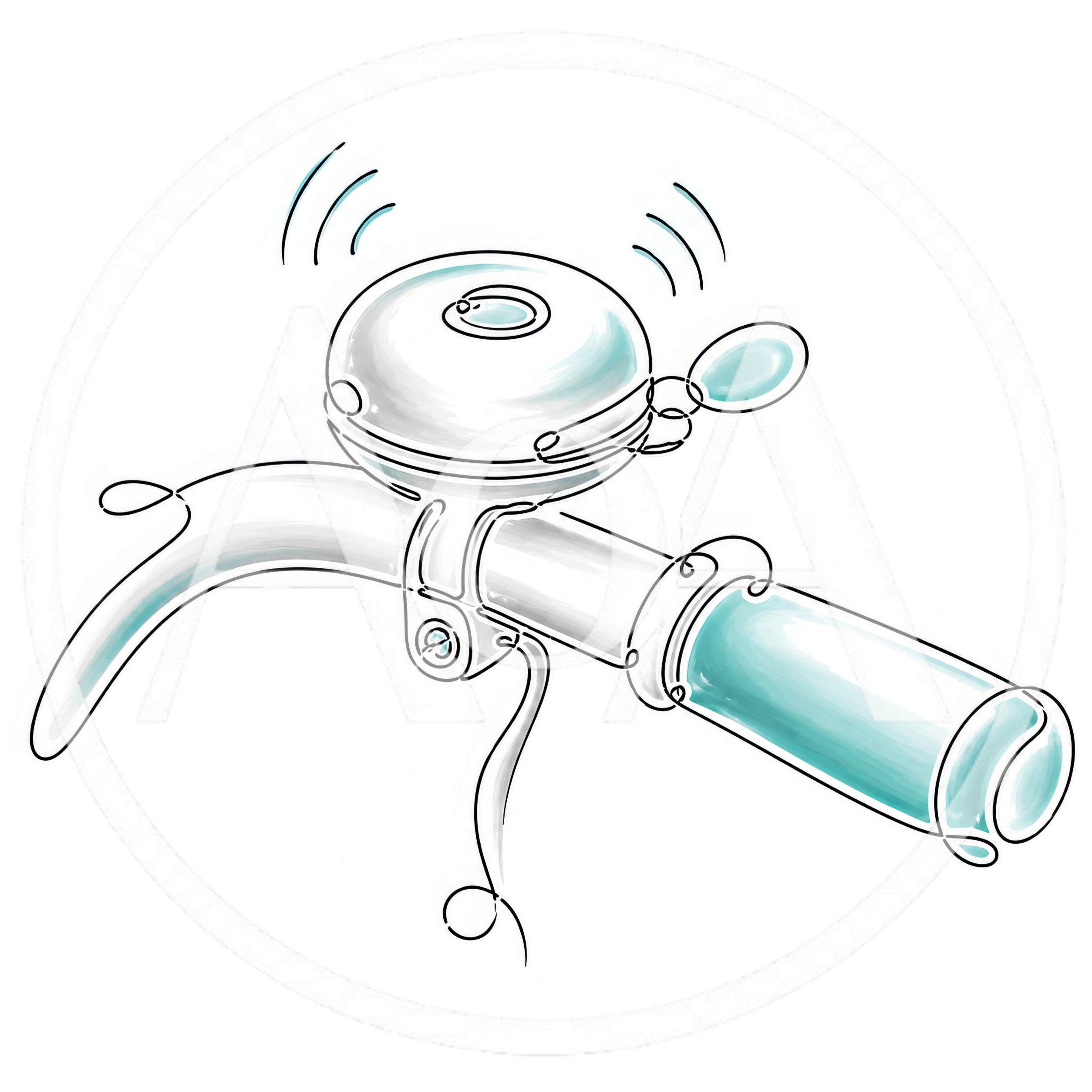 Bicycle Handlebar With Ringing Bell Illustration