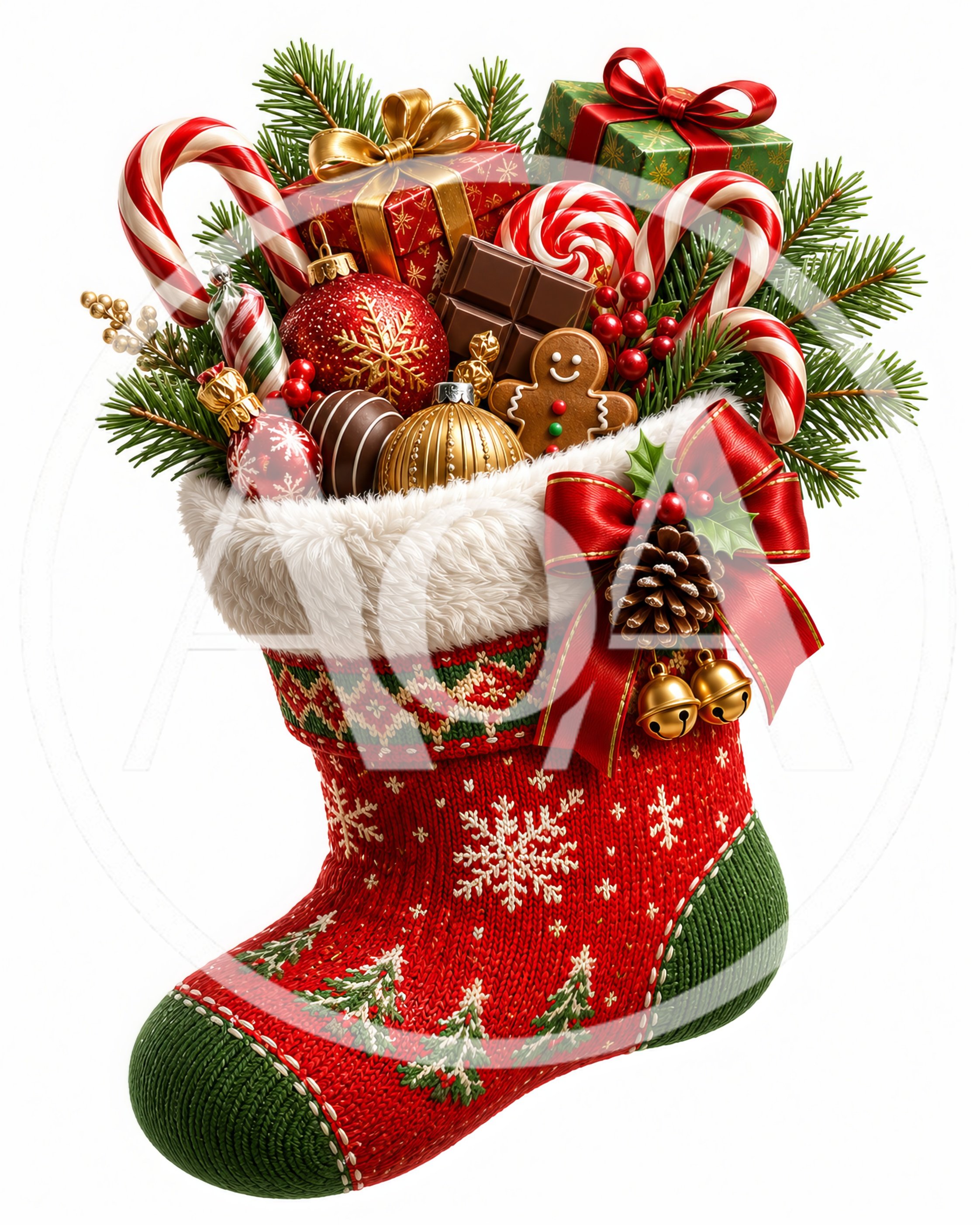 Christmas Stocking Filled With Festive Holiday Treats