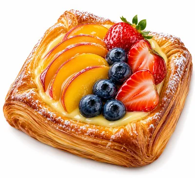 Fresh Fruit Danish Pastry With Custard Filling