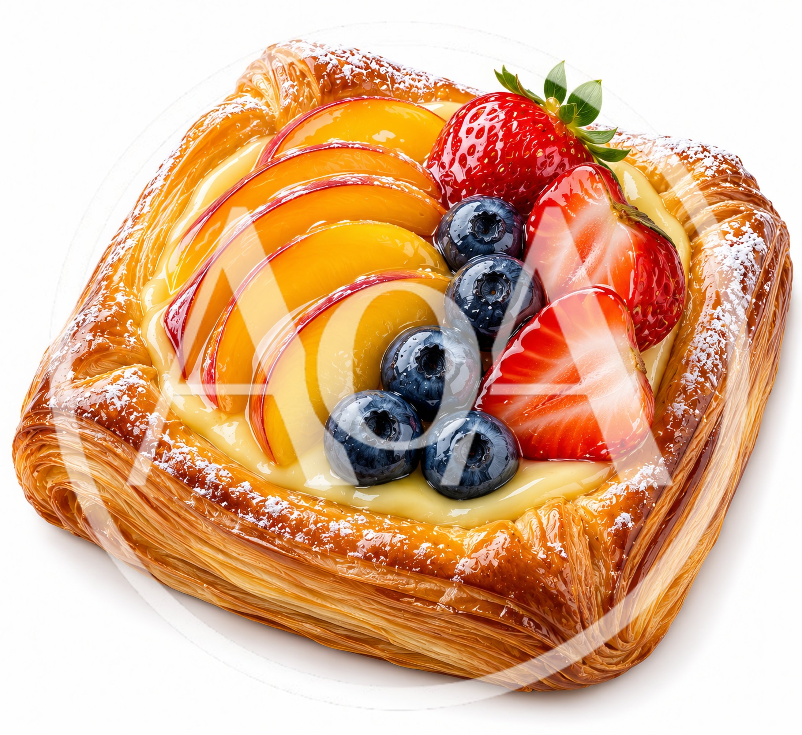 Fresh Fruit Danish Pastry With Custard Filling