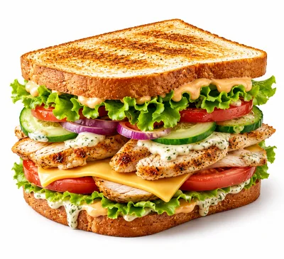 Gourmet Grilled Chicken Sandwich With Fresh Vegetables