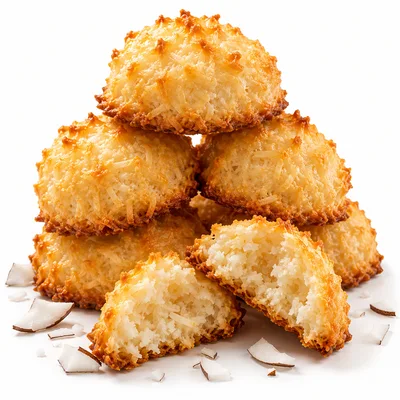 Stack of Golden Brown Coconut Macaroons