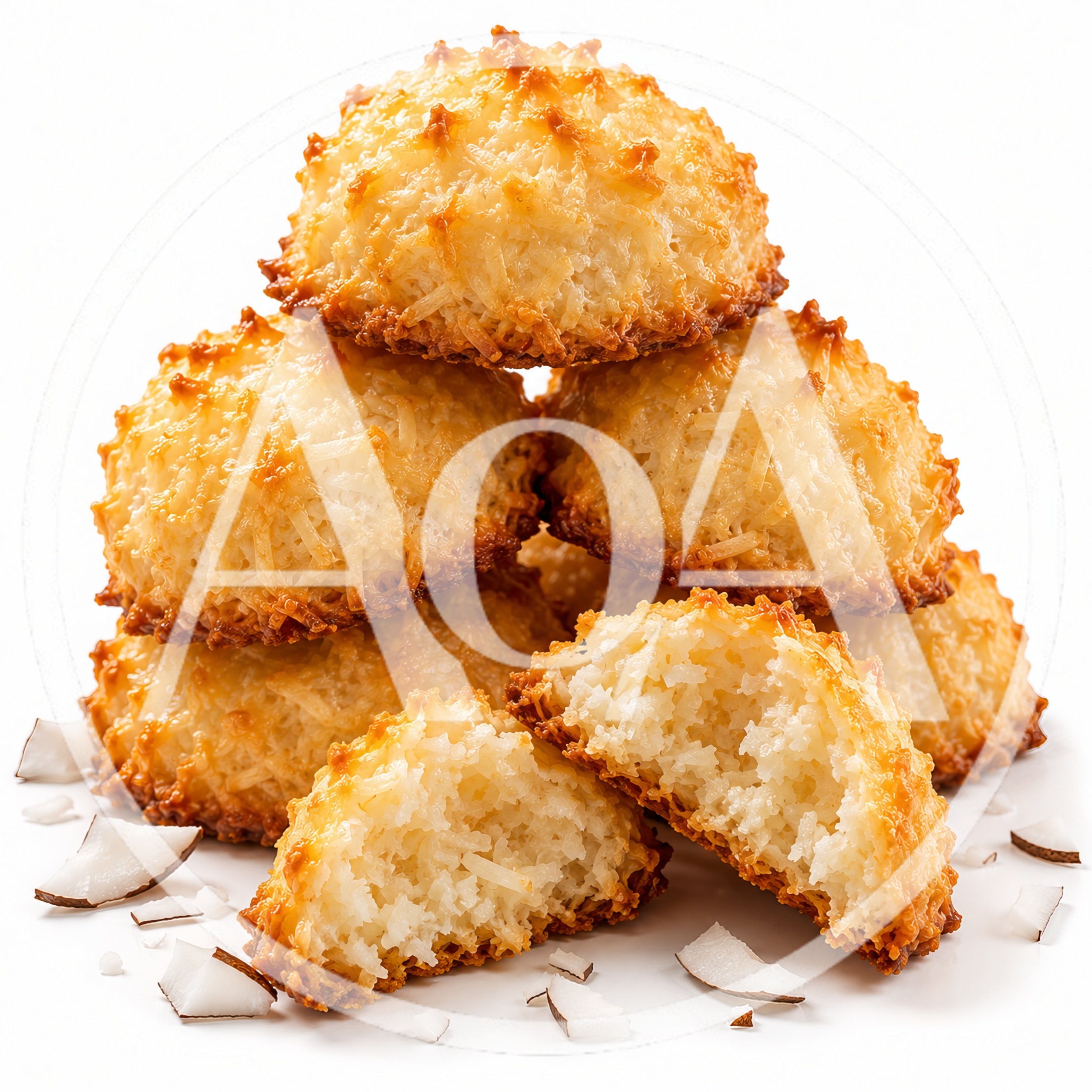 Stack of Golden Brown Coconut Macaroons