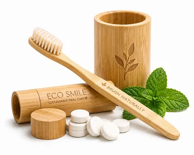 Eco Friendly Bamboo Toothbrush and Oral Care Set