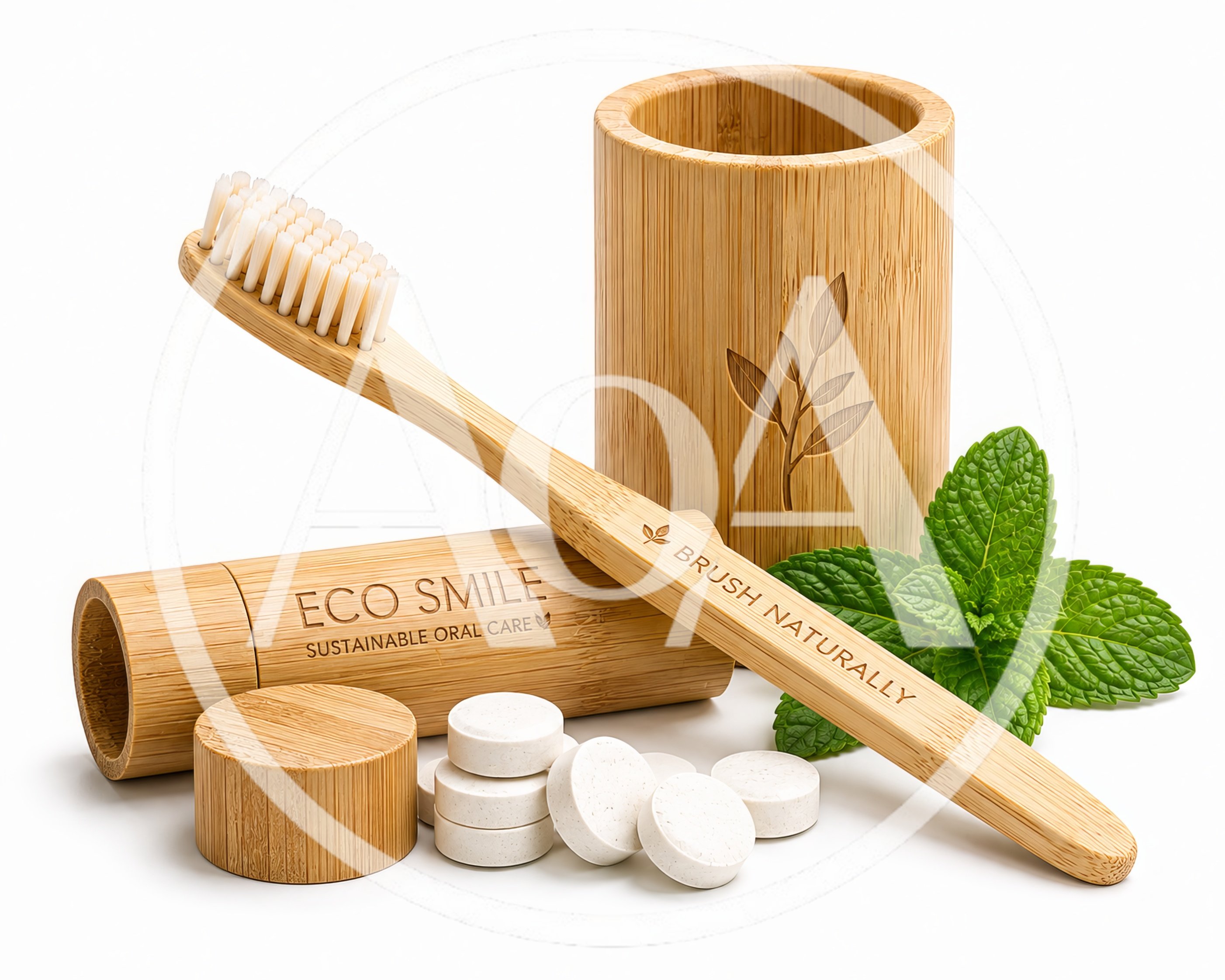 Eco Friendly Bamboo Toothbrush and Oral Care Set