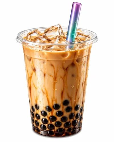 Iced Brown Sugar Milk Tea With Tapioca Pearls