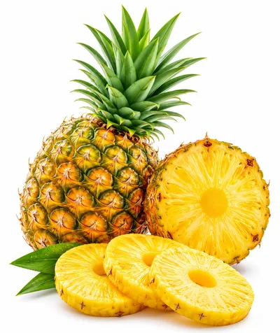 Fresh Whole Pineapple With Sliced Rings