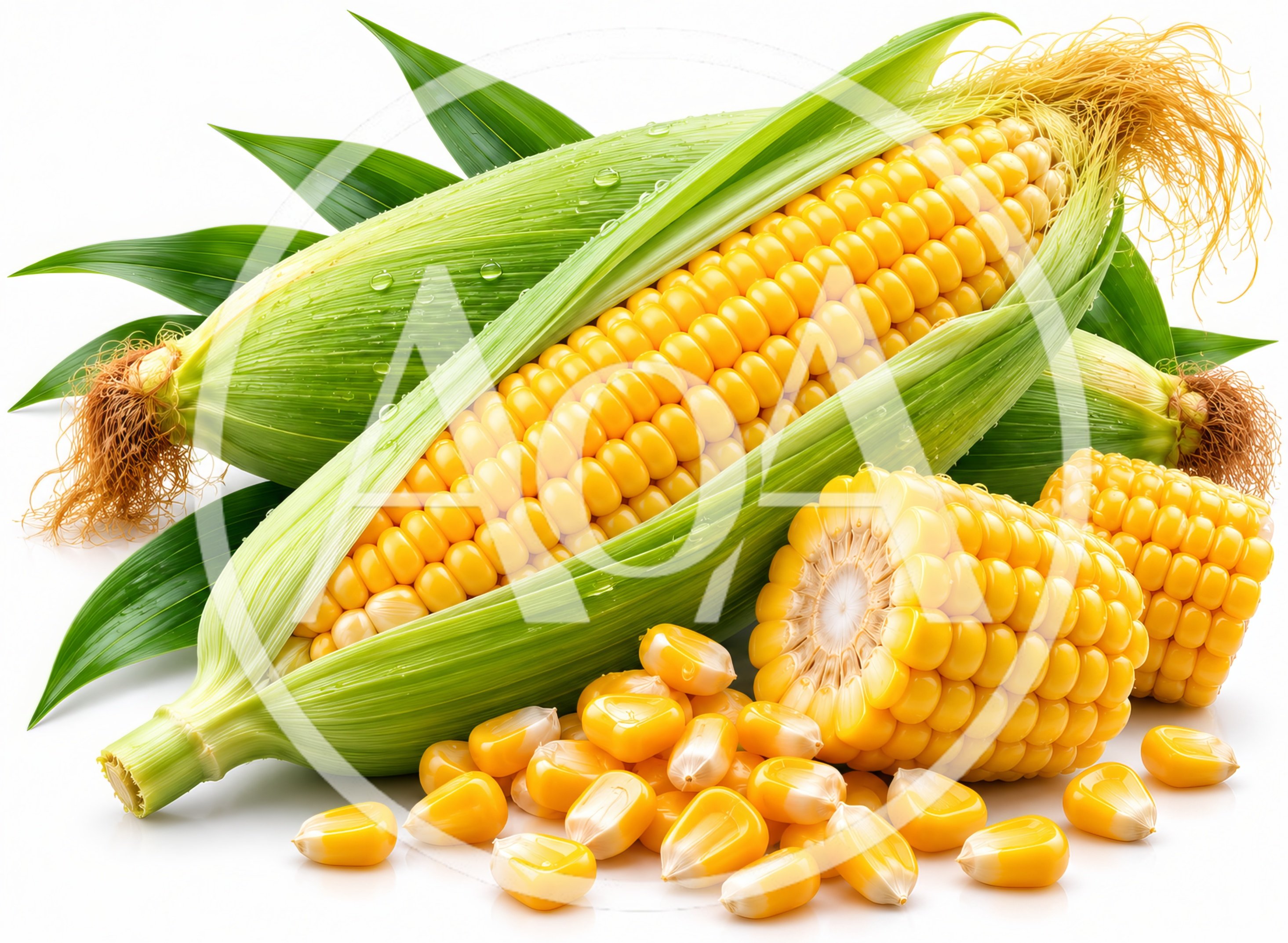 Fresh Sweet Corn Cobs and Loose Kernels