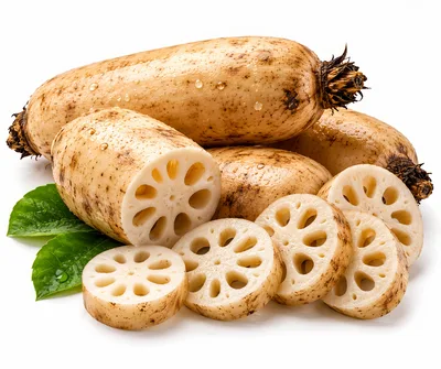 Fresh Lotus Root Segments and Slices