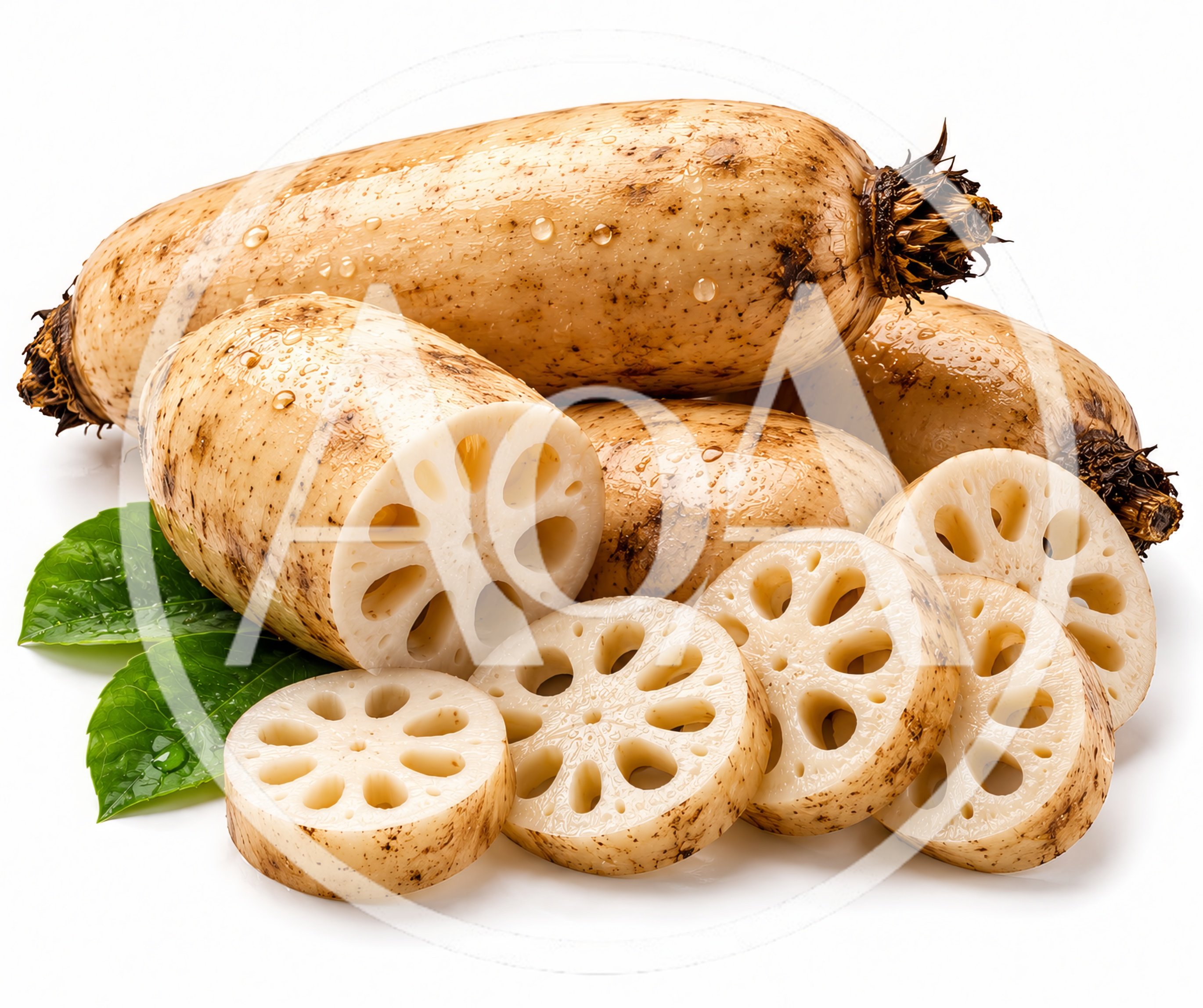 Fresh Lotus Root Segments and Slices