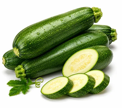 Fresh Green Zucchini Squash With Slices