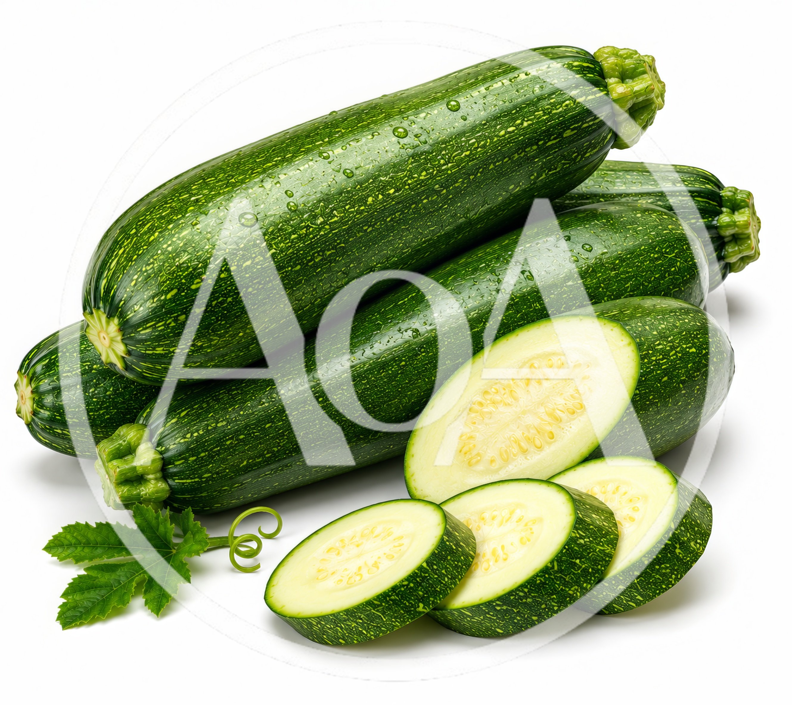 Fresh Green Zucchini Squash With Slices