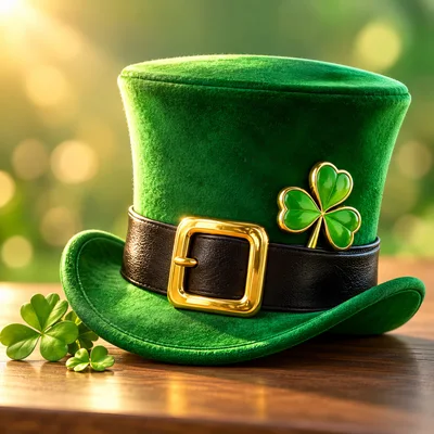 St Patricks Day Leprechaun Hat With Shamrock