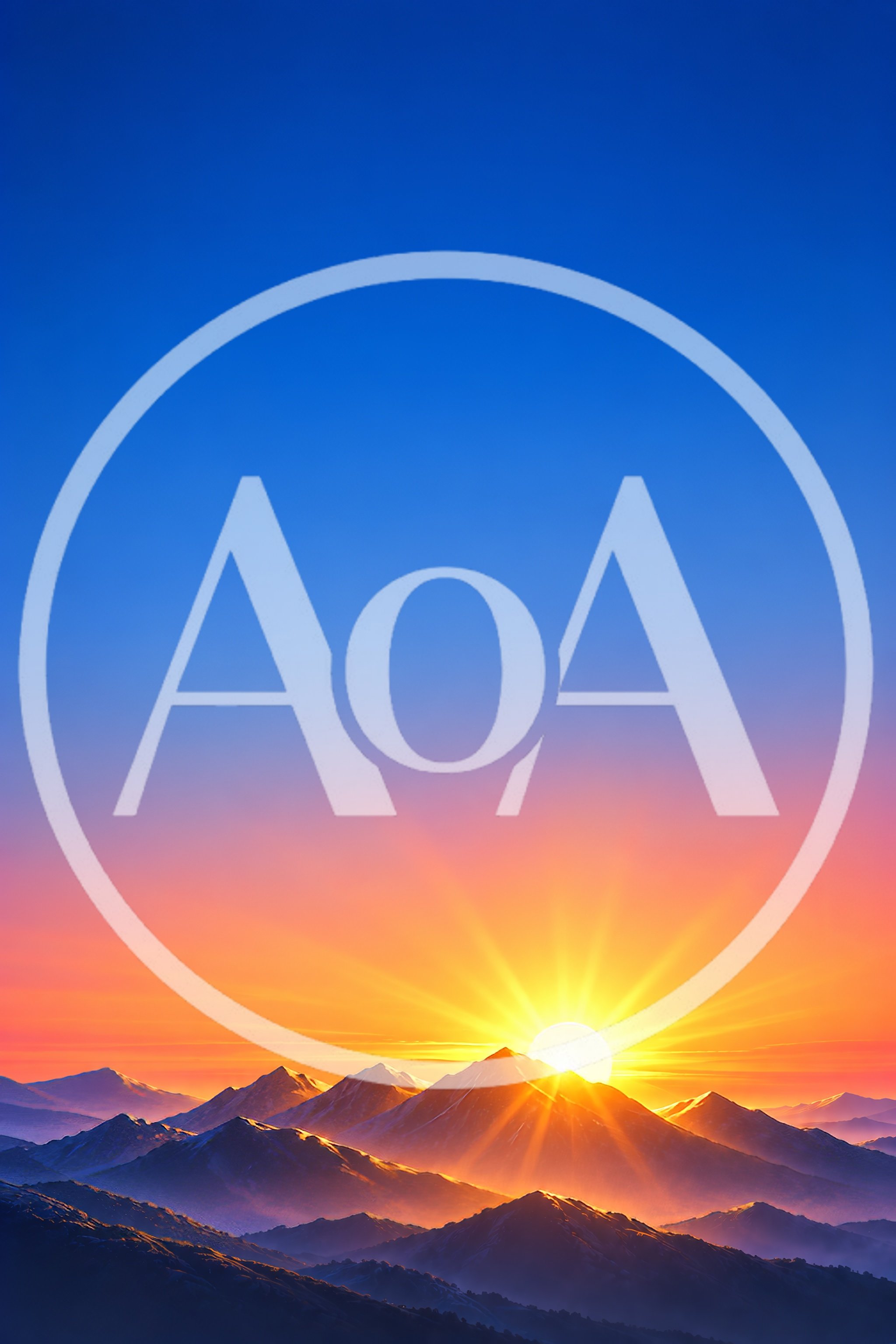 Majestic Mountain Range At Sunrise With Golden Sunburst
