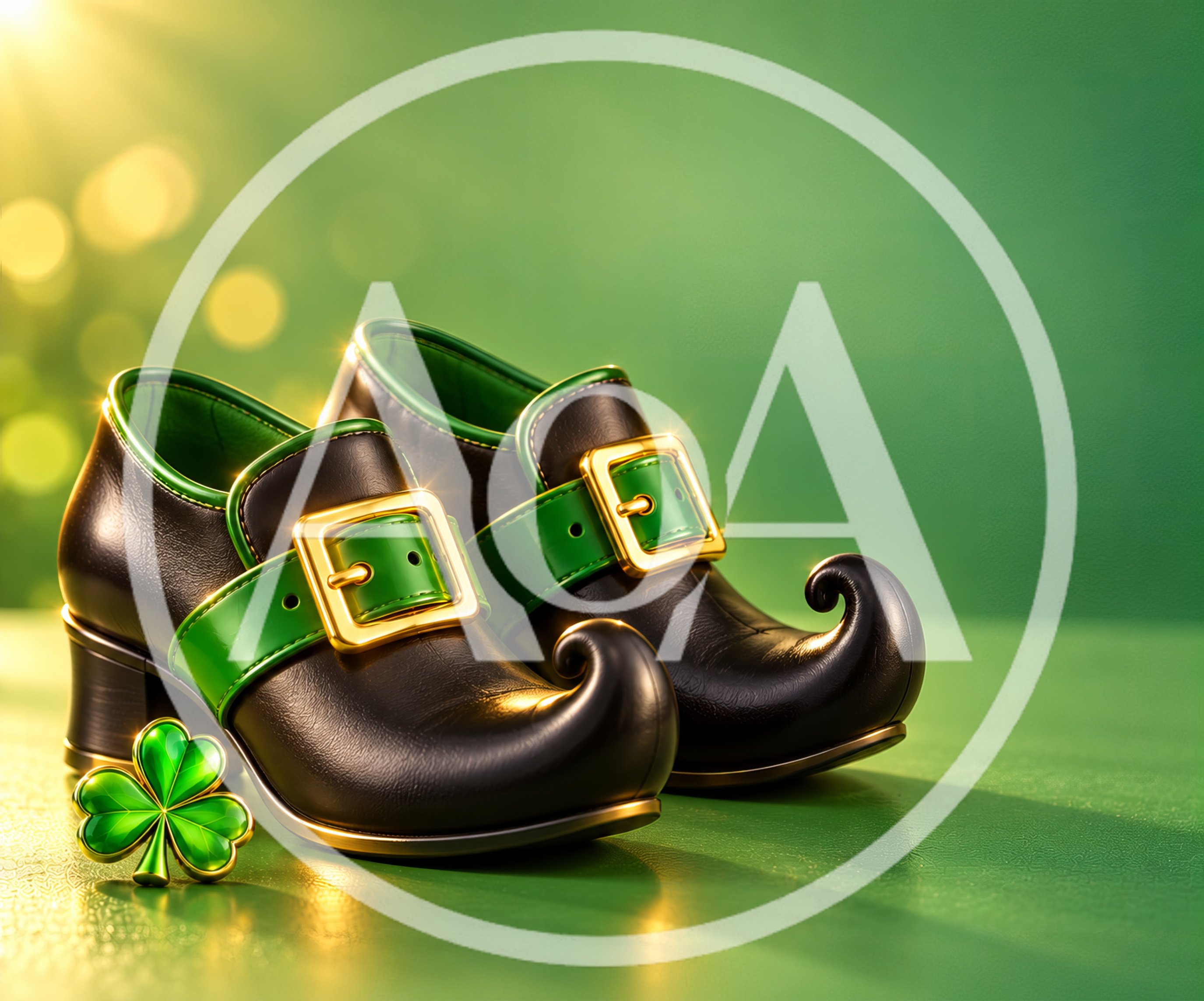 Pair of Leprechaun Shoes with Shamrock