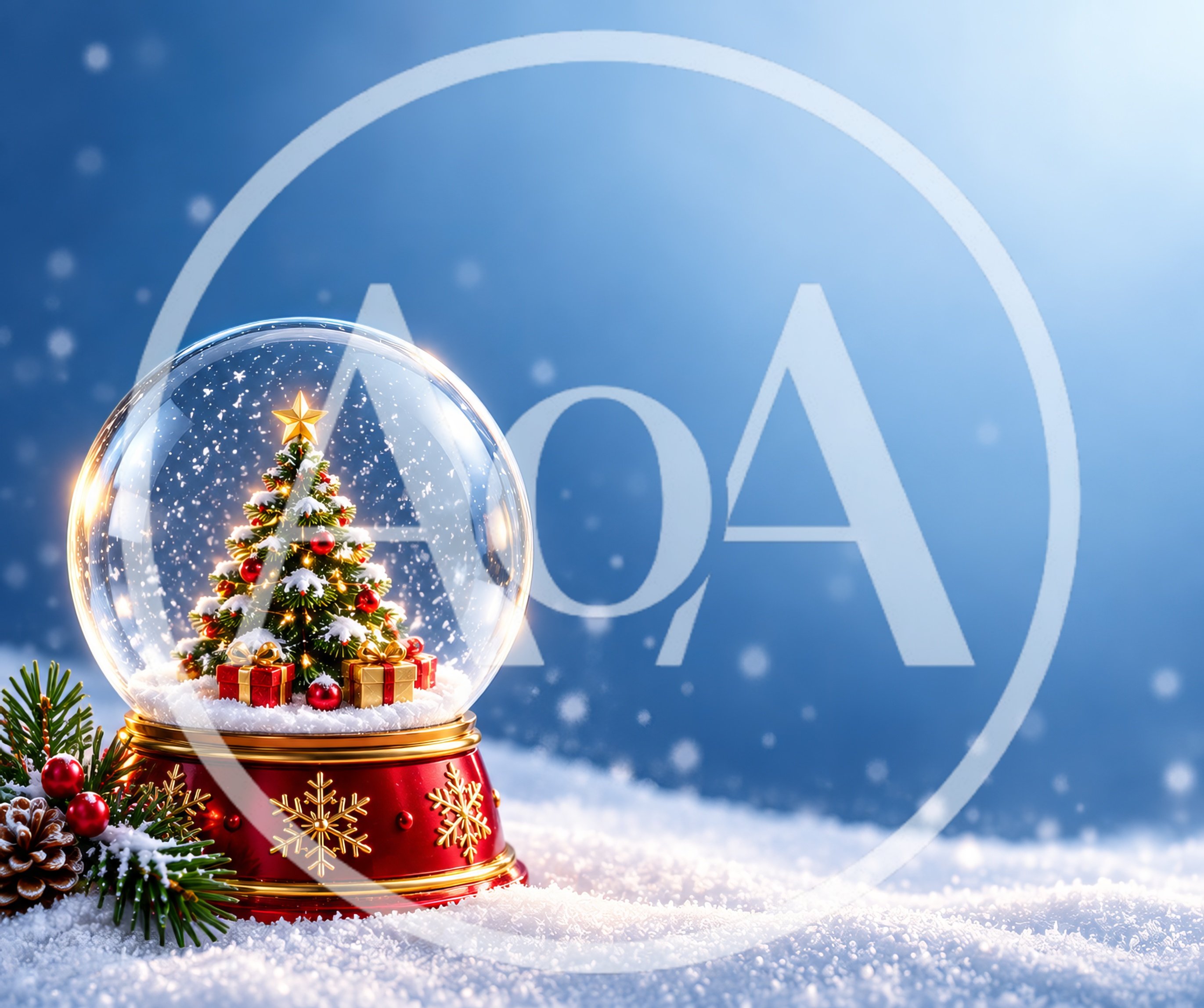 Christmas Snow Globe With Decorated Tree And Gifts