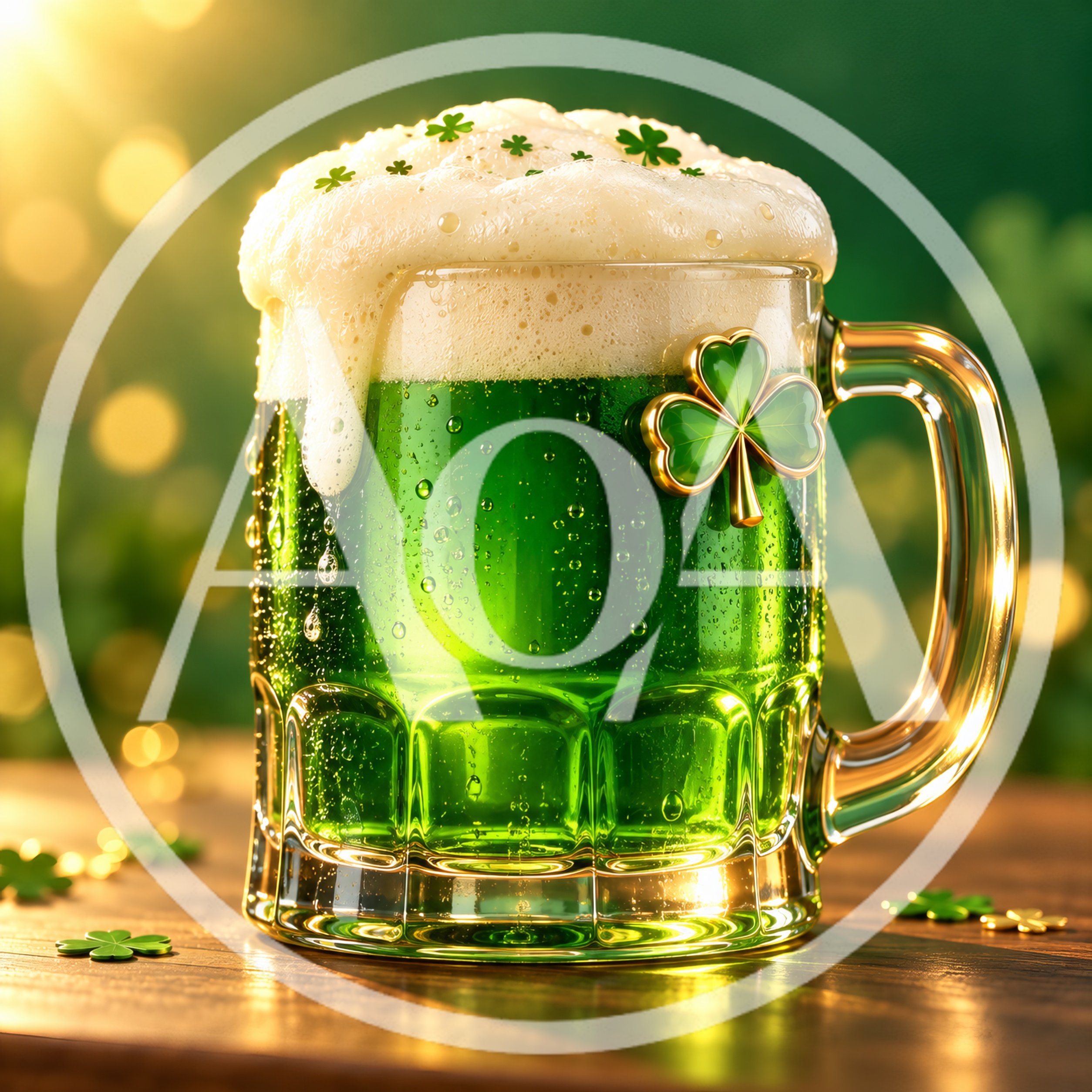 St Patricks Day Green Beer Mug With Shamrock