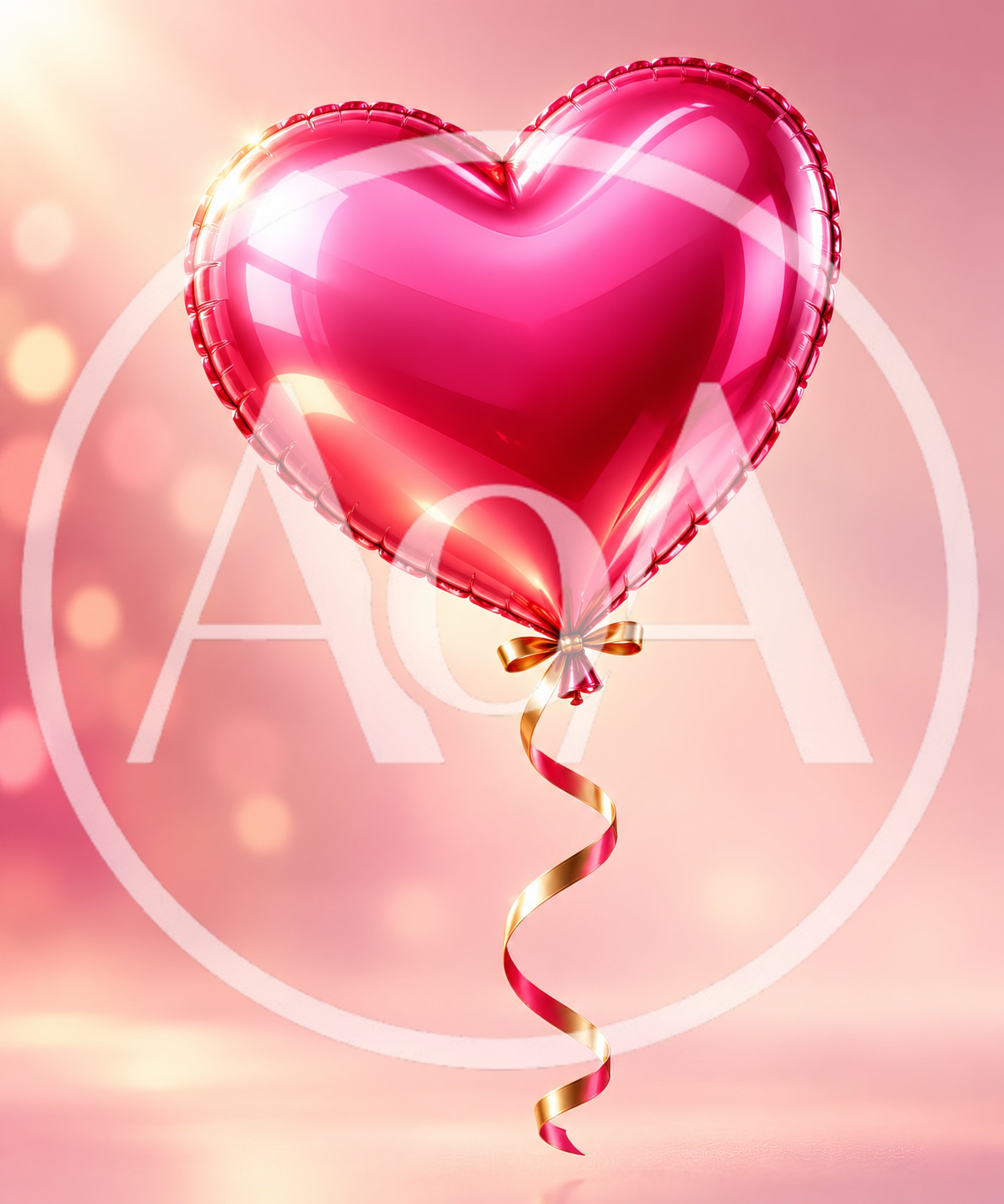 Shiny Pink Heart Shaped Balloon Floating