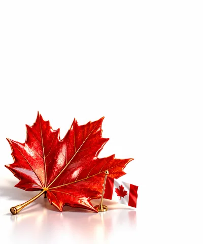 Red Maple Leaf and Miniature Canadian Flag