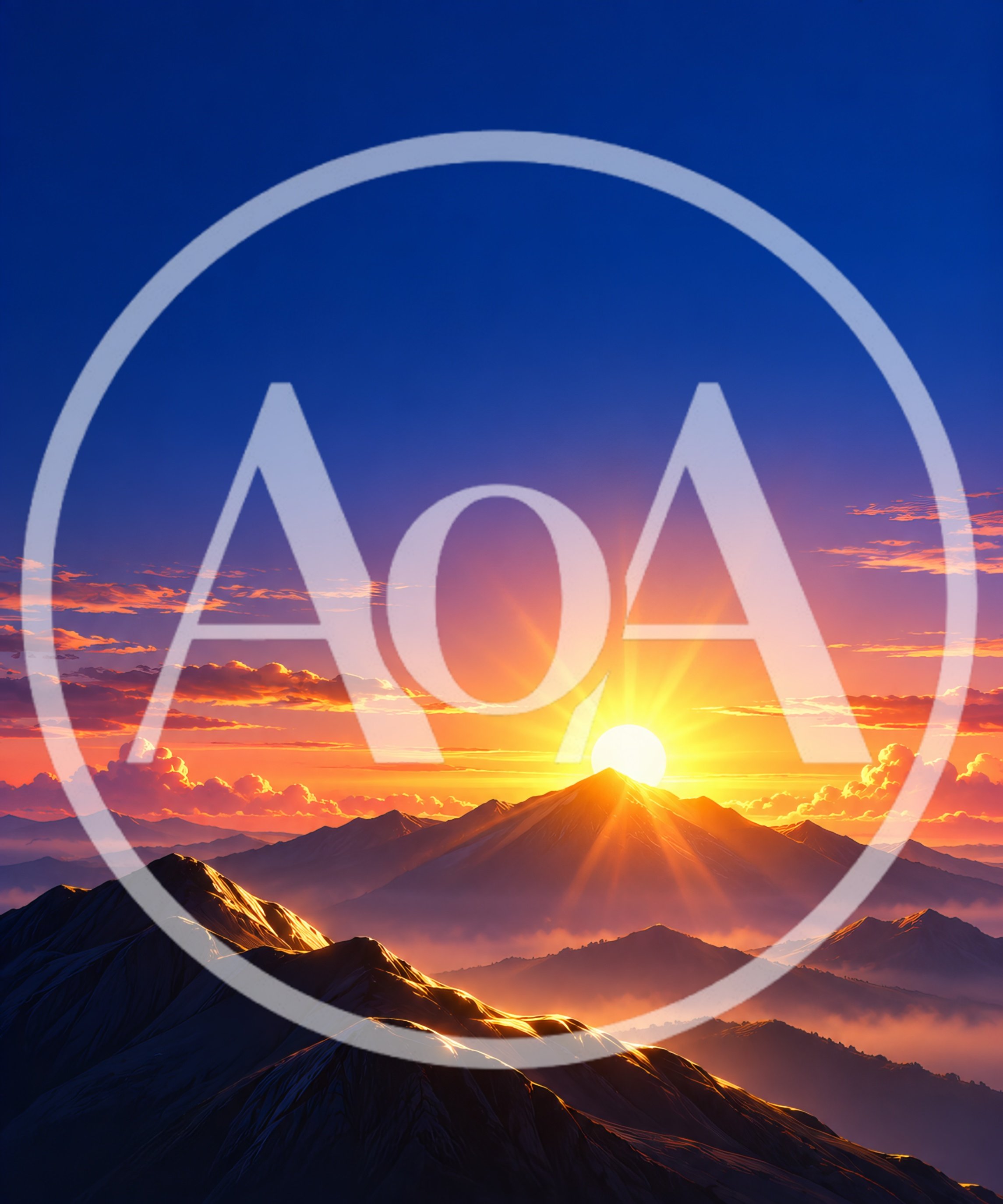 Majestic Mountain Sunrise Over A Misty Landscape