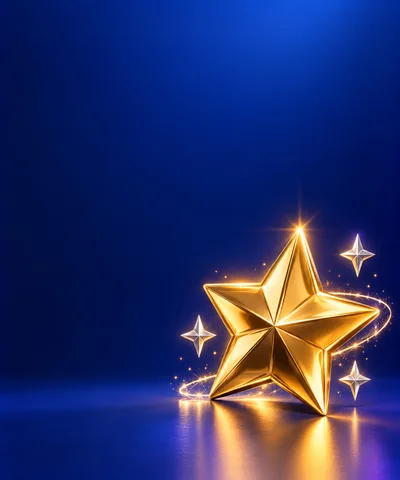 Golden Star Ornament With Sparkling Light Effects