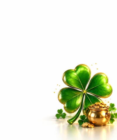 St Patrick Day Shamrock With Pot Of Gold