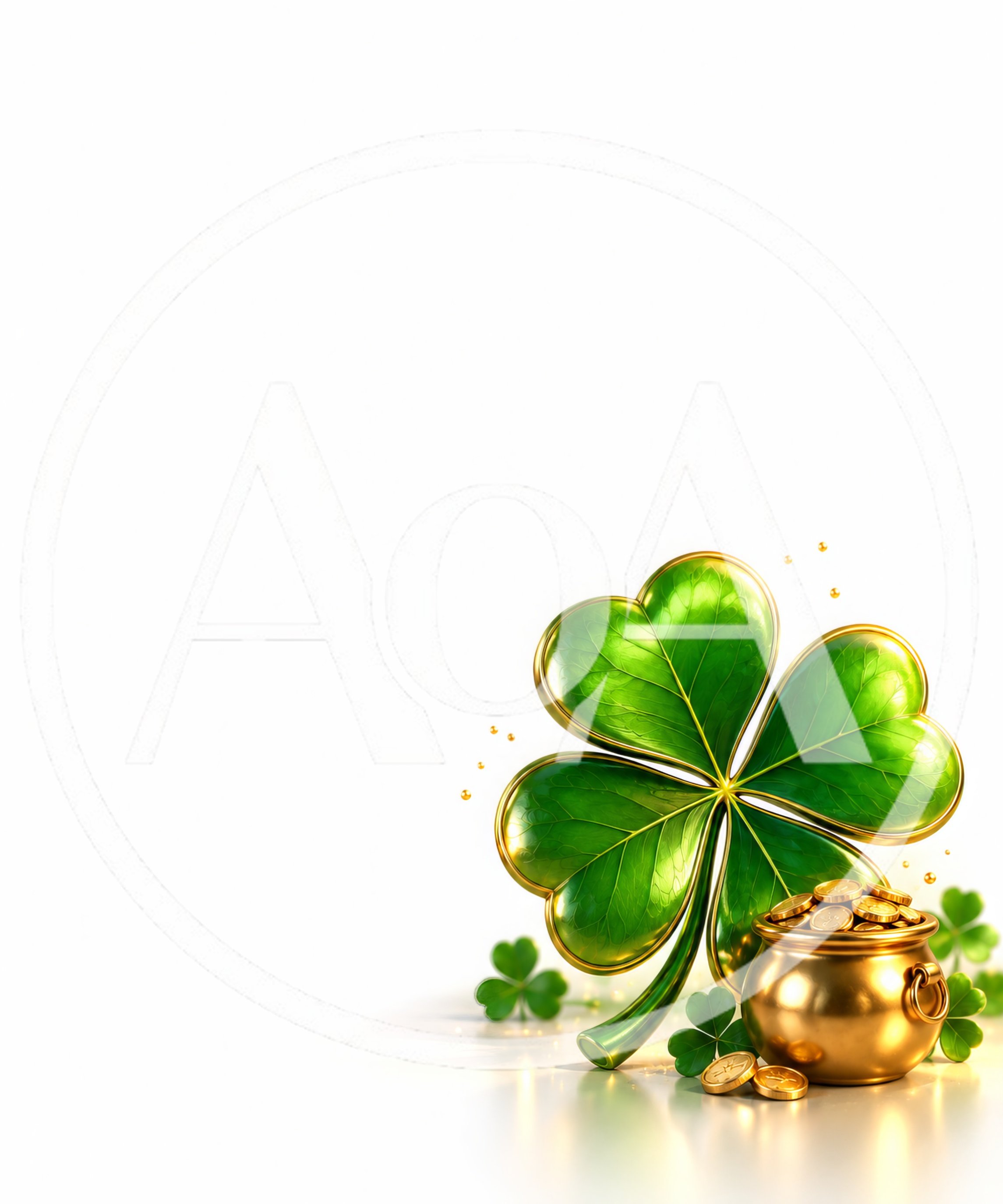 St Patrick Day Shamrock With Pot Of Gold