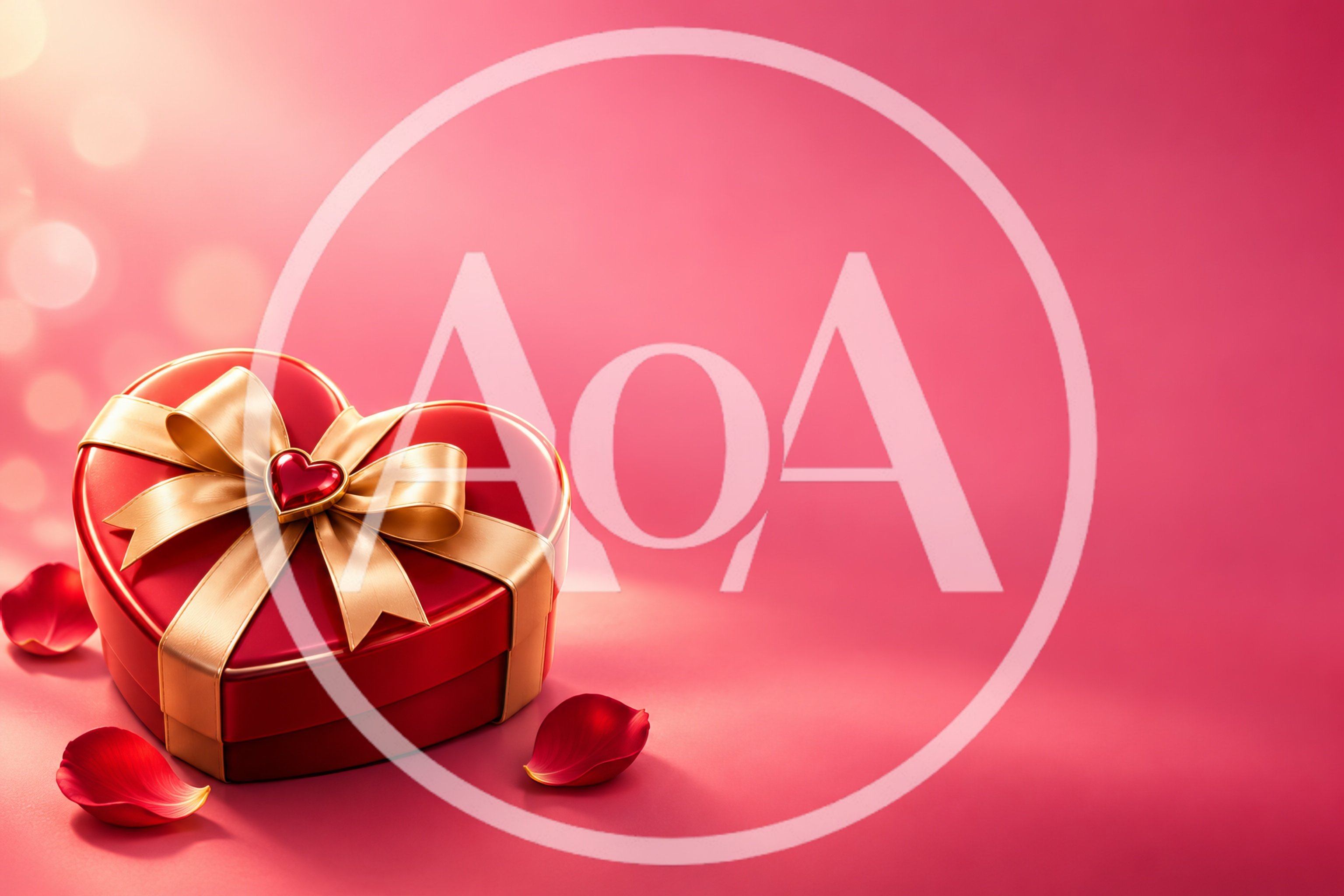 Heart Shaped Gift Box With Gold Ribbon